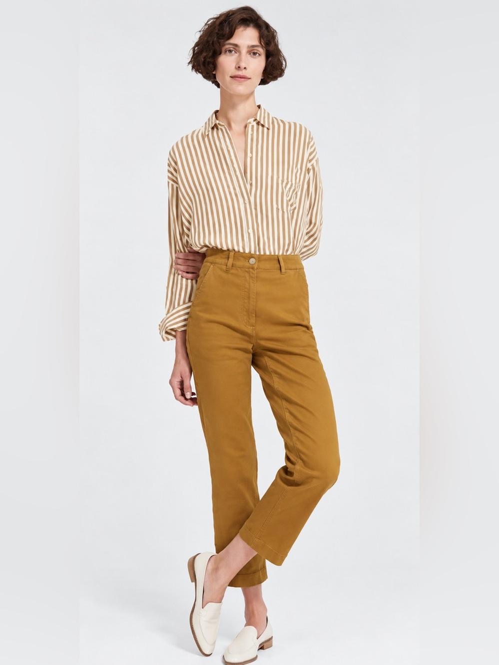 Everlane The Slim Leg Crop Pants – Mustard Yellow – Size 4 like new